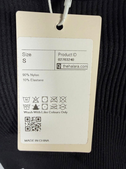 NWT Halara Black Ribbed Lace-Up Back Sports Bra Size Small