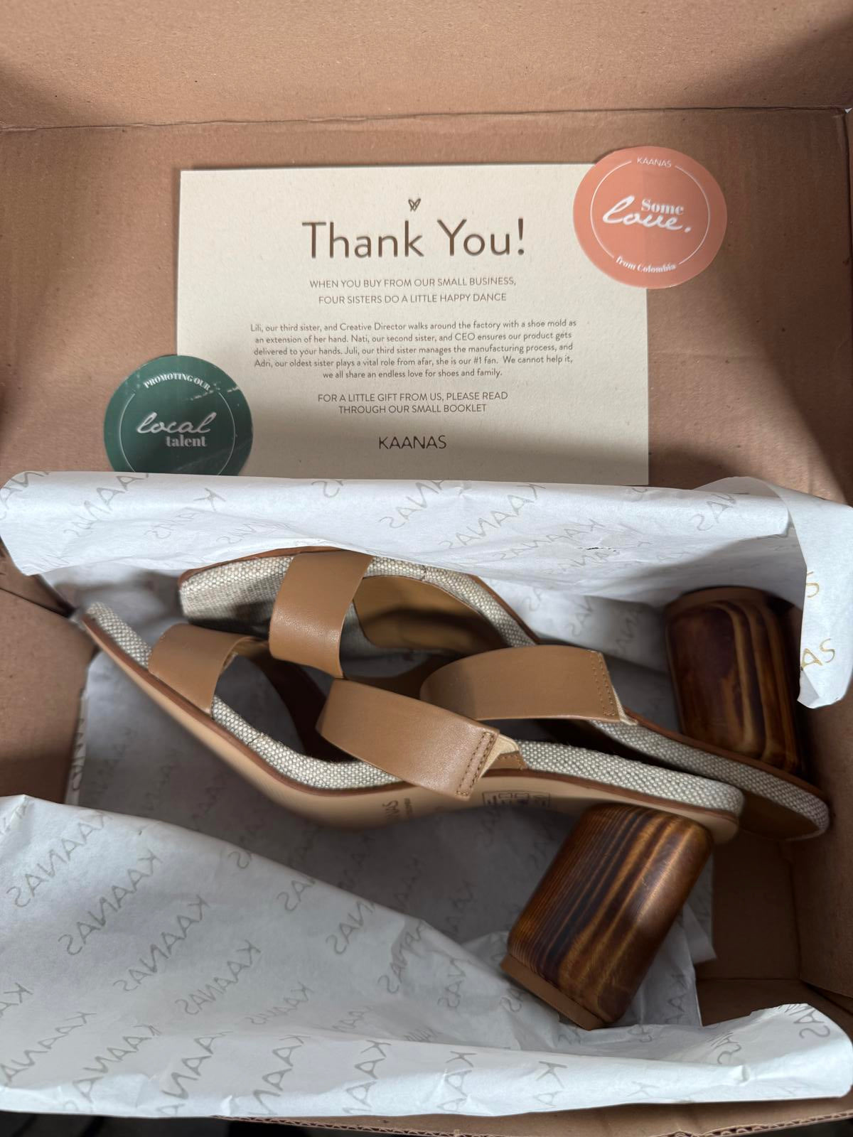 KAANAS Women's Otto Toe Ring Strappy Chunky Heels - 9