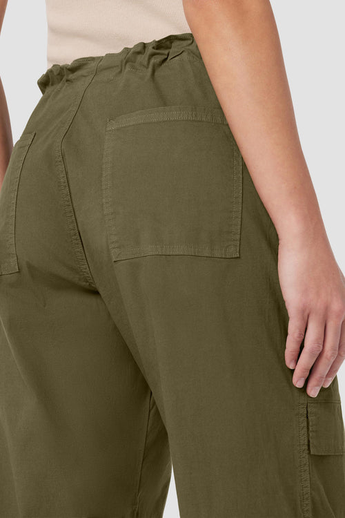 NWT Hudson Women's Drawstring Cargo Parachute Pants Green Size Medium
