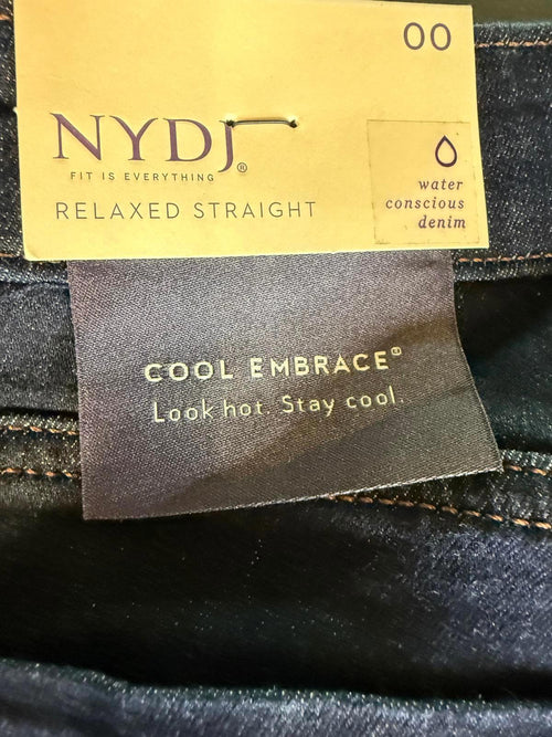 NYDJ Relaxed Straight Cool Embrace LiftXTuck Tehnology in Magical. Size 00 NWT