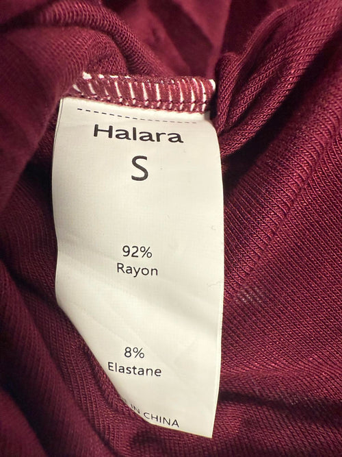 NWT Halara Ribbed Cowl Neck Lace Up Midi Dress Maroon Banner Size Small