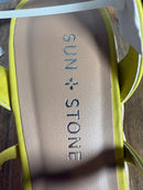 Sun + Stone Yellow Strappy Platform Espadrilles Size 6 NWOB