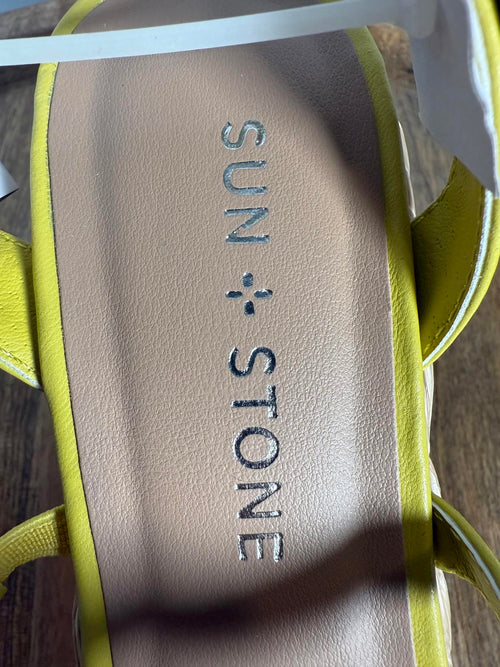 Sun + Stone Yellow Strappy Platform Espadrilles Size 6 NWOB