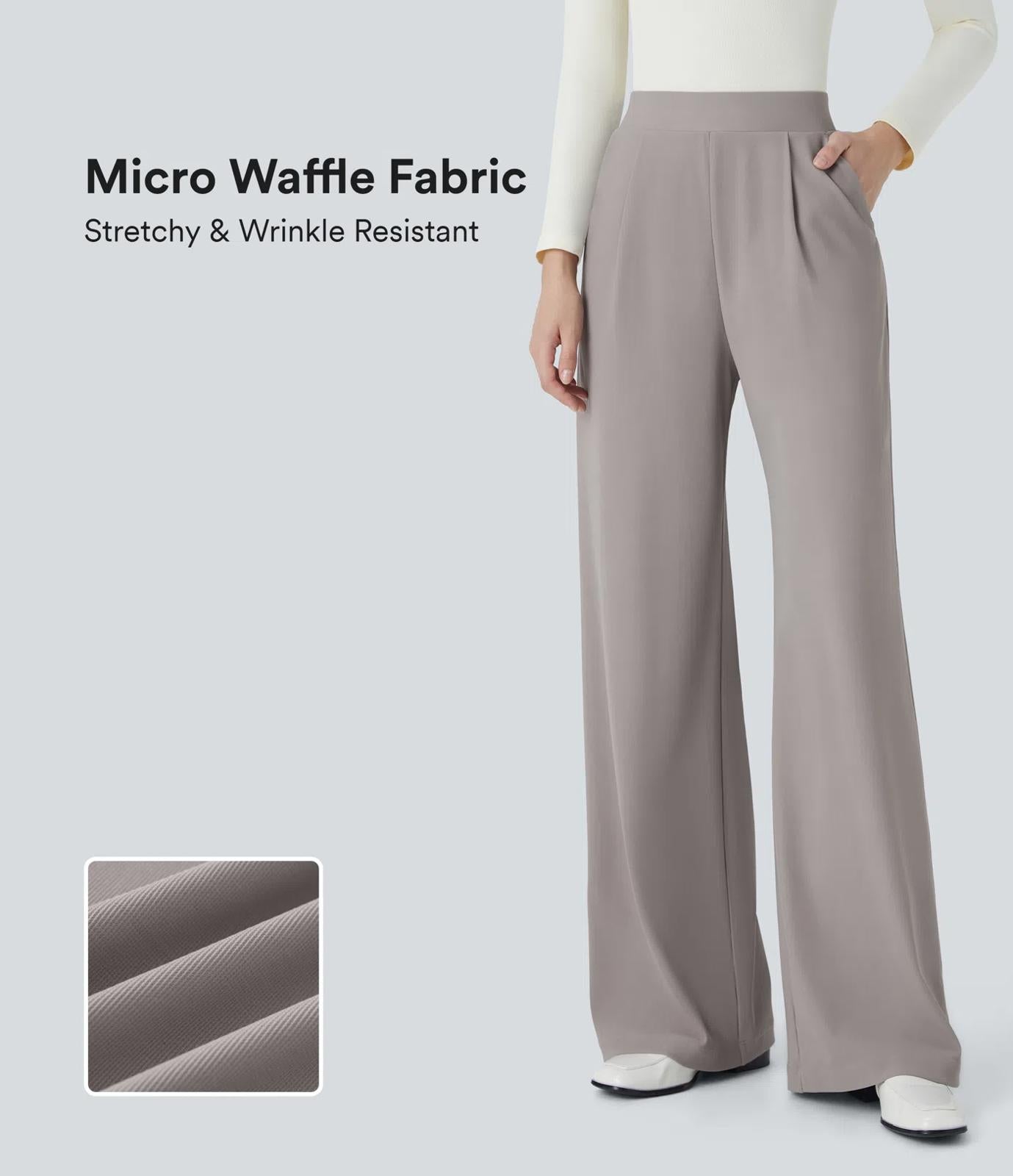 NWT Halara Flex High Waist Body Sculpt Waist-Slimming Work Pants Gray Small Tall