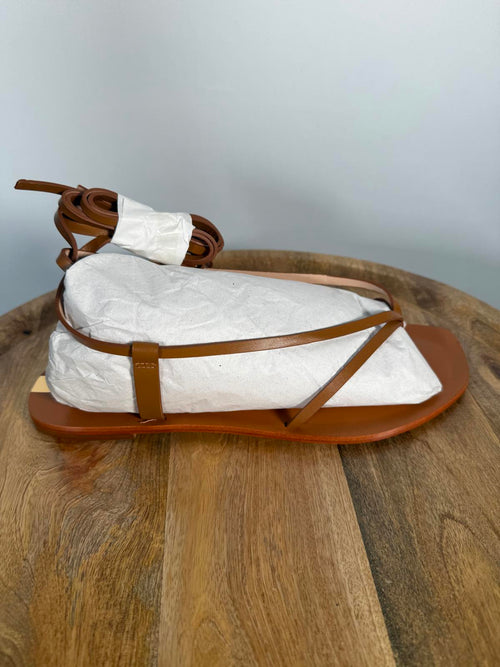 Kaanas Paloma Wrap Sandal Brown Size 9 new in box