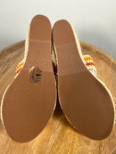 Kaanas Malik Handwoven Wavy Crochet Wedge Sandals - 9 NWT