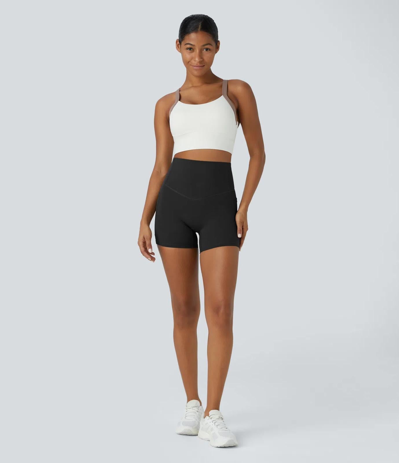 Halara UltraSculpt High Waisted Tummy Control Side Pocket  Biker Shorts Size S