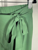 NWT Halara High Waisted Tie Side Wide Leg Work Pants Hills Green L
