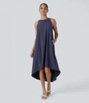 NWT Halara Breezeful Backless Dress Patriot Blue - Size Small