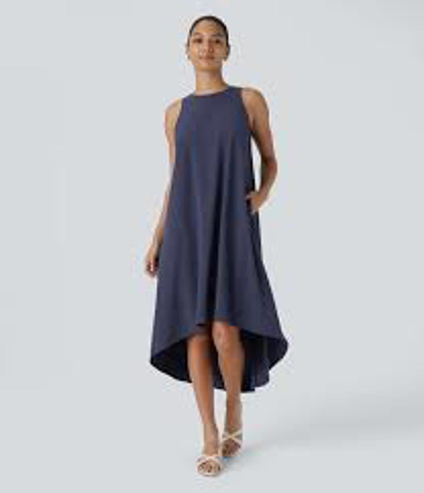 NWT Halara Breezeful Backless Dress Patriot Blue - Size Small