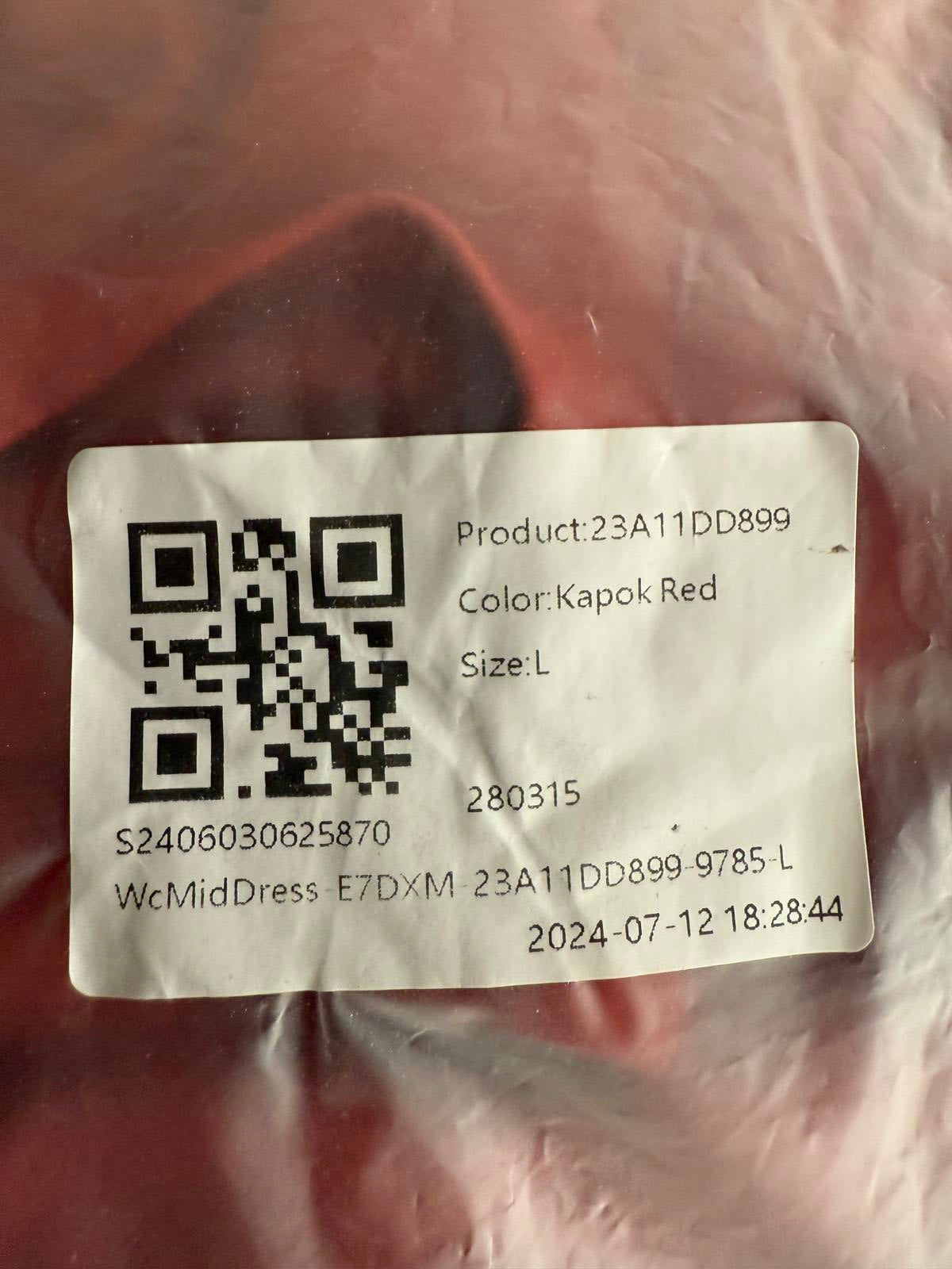 NWT Halara Breezeful High Low 2-Piece Pocket Midi Casual Dress Kapok Red L