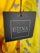 NWT Mac Duggal Yellow Floral Print Puff Sleeve Ruffled Mini Dress Size 2