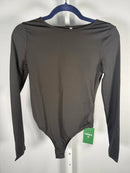 NWT Halara Round Neck Long Sleeve Casual Bodysuit Black S