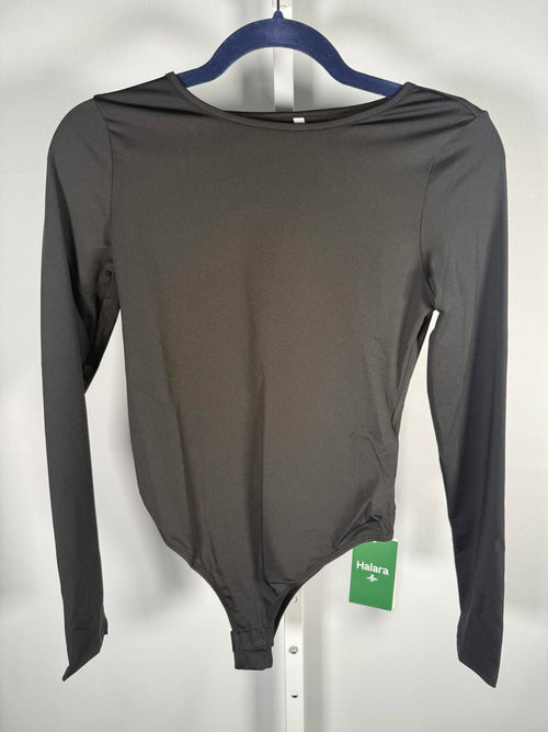 NWT Halara Round Neck Long Sleeve Casual Bodysuit Black S