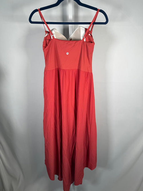 NWT Halara Breezeful High Low 2-Piece Pocket Midi Casual Dress Kapok Red L