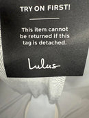 Lulus Memorable Glow White Fishnet Rhinestone Bodycon Midi Dress - S NWT