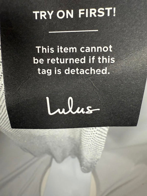 Lulus Memorable Glow White Fishnet Rhinestone Bodycon Midi Dress - S NWT