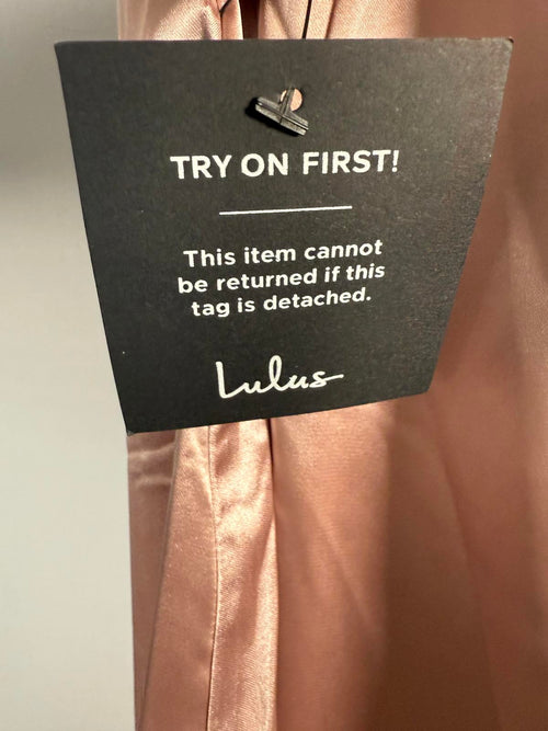 NWT Lulus Mesmerizing Impression Mauve Pink Mixed Media Halter Maxi Dress XS