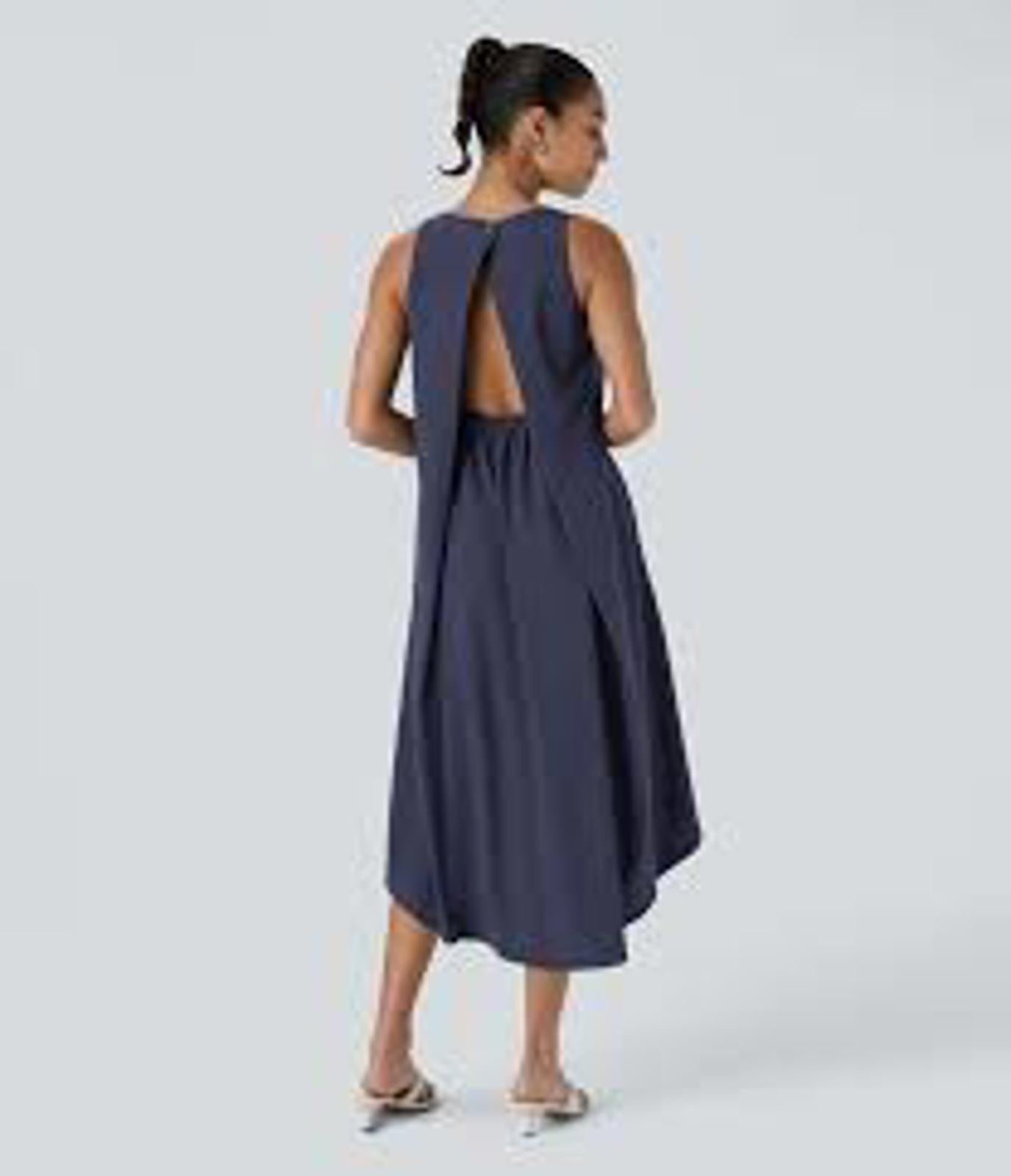 NWT Halara Breezeful Backless Dress Patriot Blue - Size Small