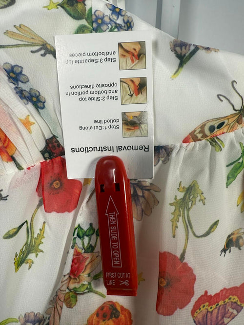 NWT Mac Duggal White Butterfly Print Ruffle Hem Mini Dress Size 4