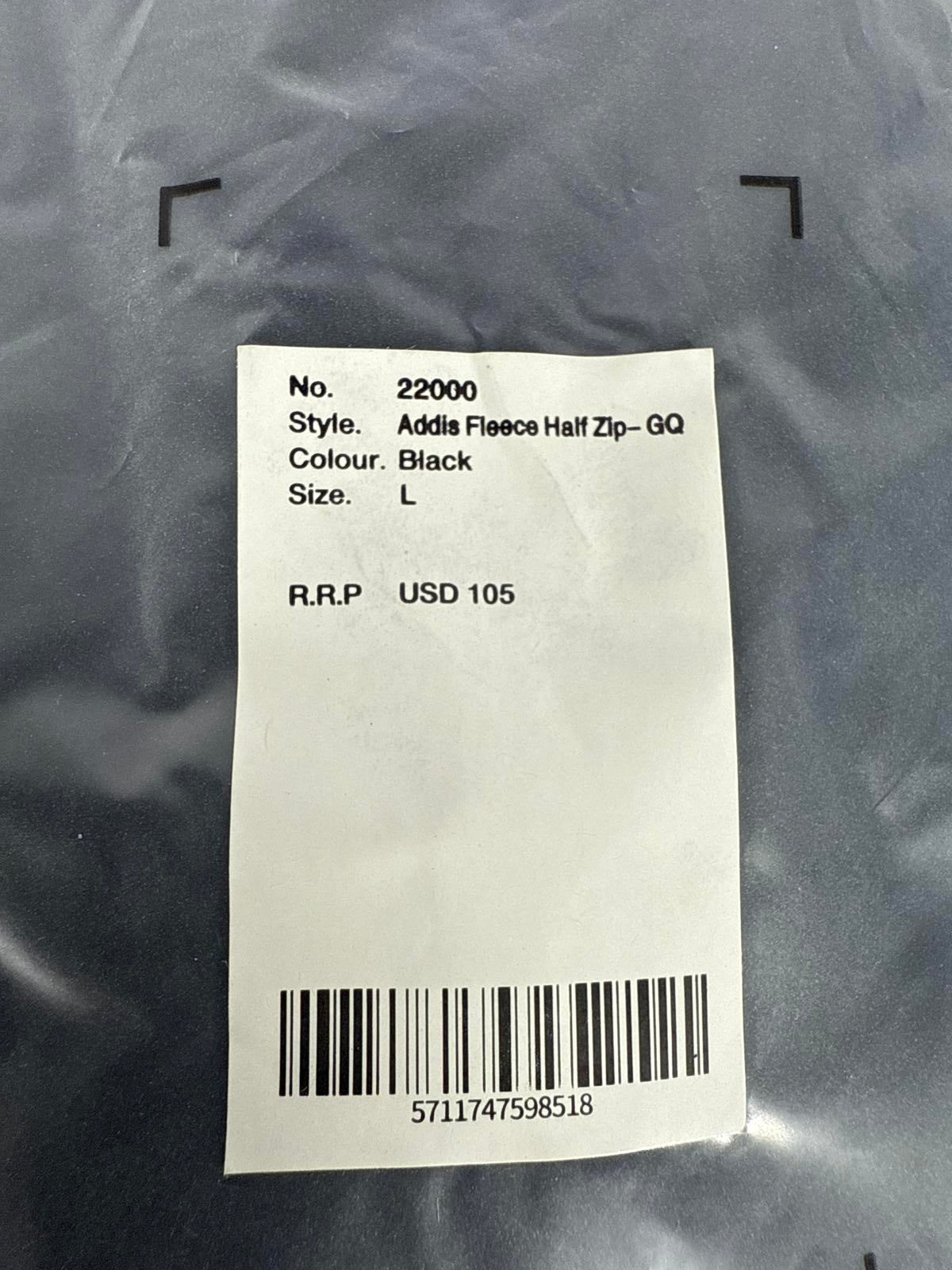 NWT Rains Addis Fleece Half Zip Unisex Jacket Black Size L