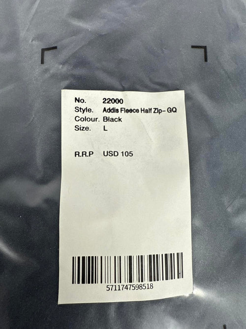 NWT Rains Addis Fleece Half Zip Unisex Jacket Black Size L
