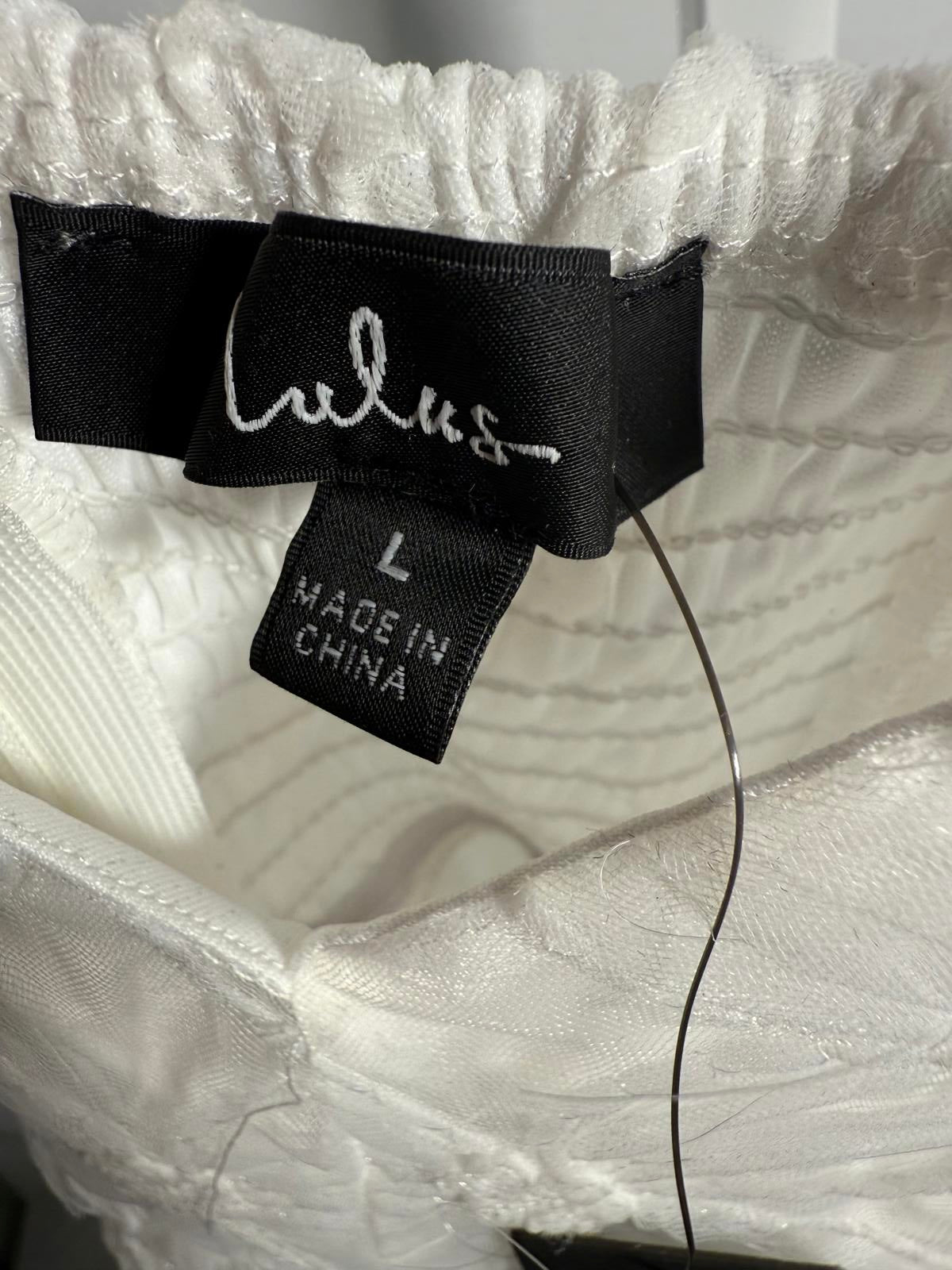 Lulus Radiate Elegance Ivory Floral Tulle Midi Dress - L NWT