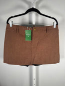 NWT Halara Mid Low Rise 2-in-1 A Line Mini Casual Corduroy Skirt Camelia Brown L
