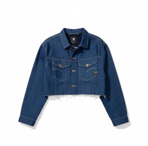NWT G-Star RAW Frayed-Edge Cropped Denim Jacket Raw Denim Women’s Size Medium