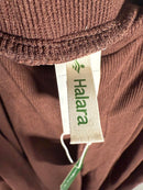 NWT Halara Ribbed High Waisted Pocket Barrel Leg Work Chestnut Size Small