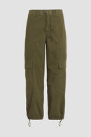 NWT Hudson Women's Drawstring Cargo Parachute Pants Green Size Medium