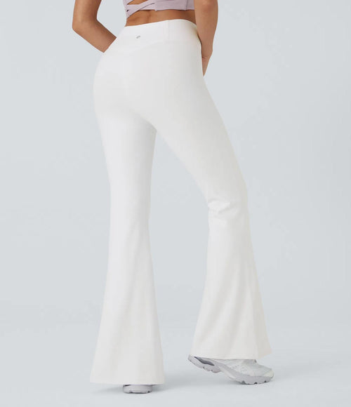 Halara UltraFlare Leggings Crossover High Waisted Pocket Size M