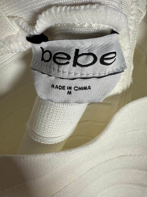 NWT Bebe Bandage Square neck White Mini Dress Size M