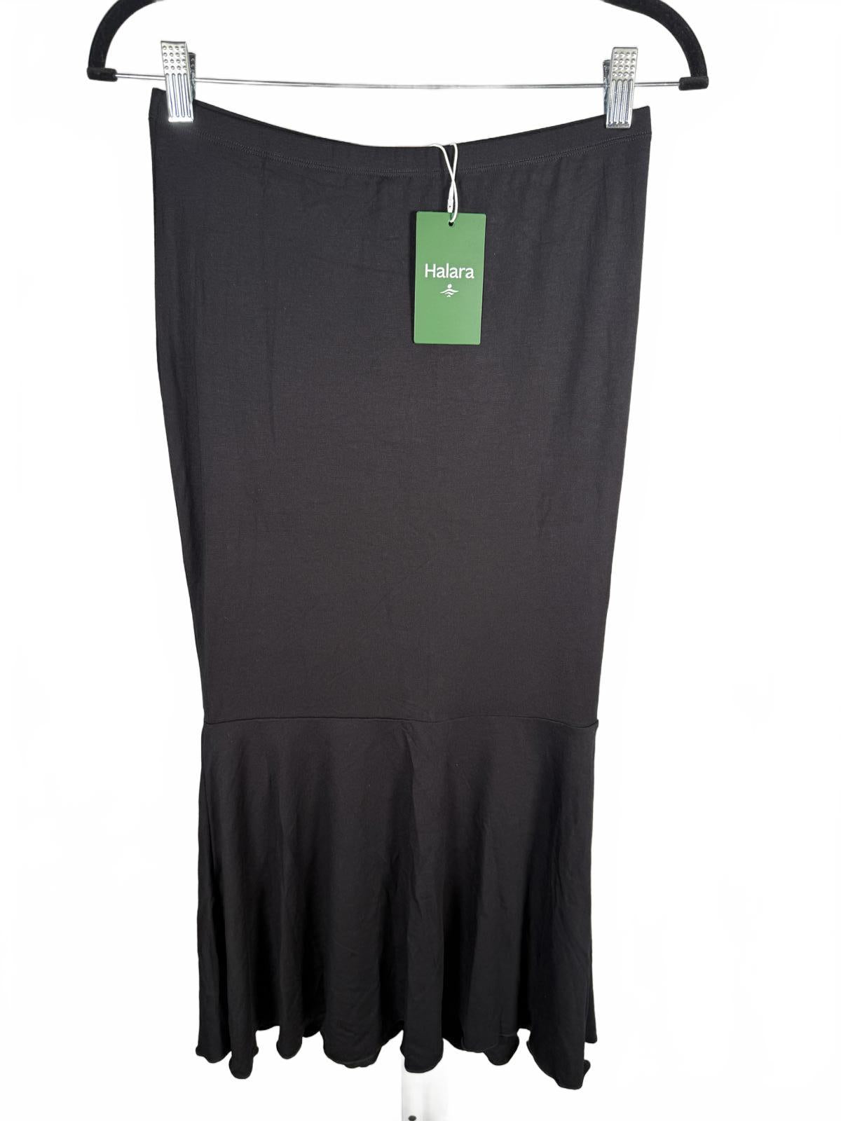 NWT Halara Mid Rise Ruched Midi Mermaid Skirt Black Size M