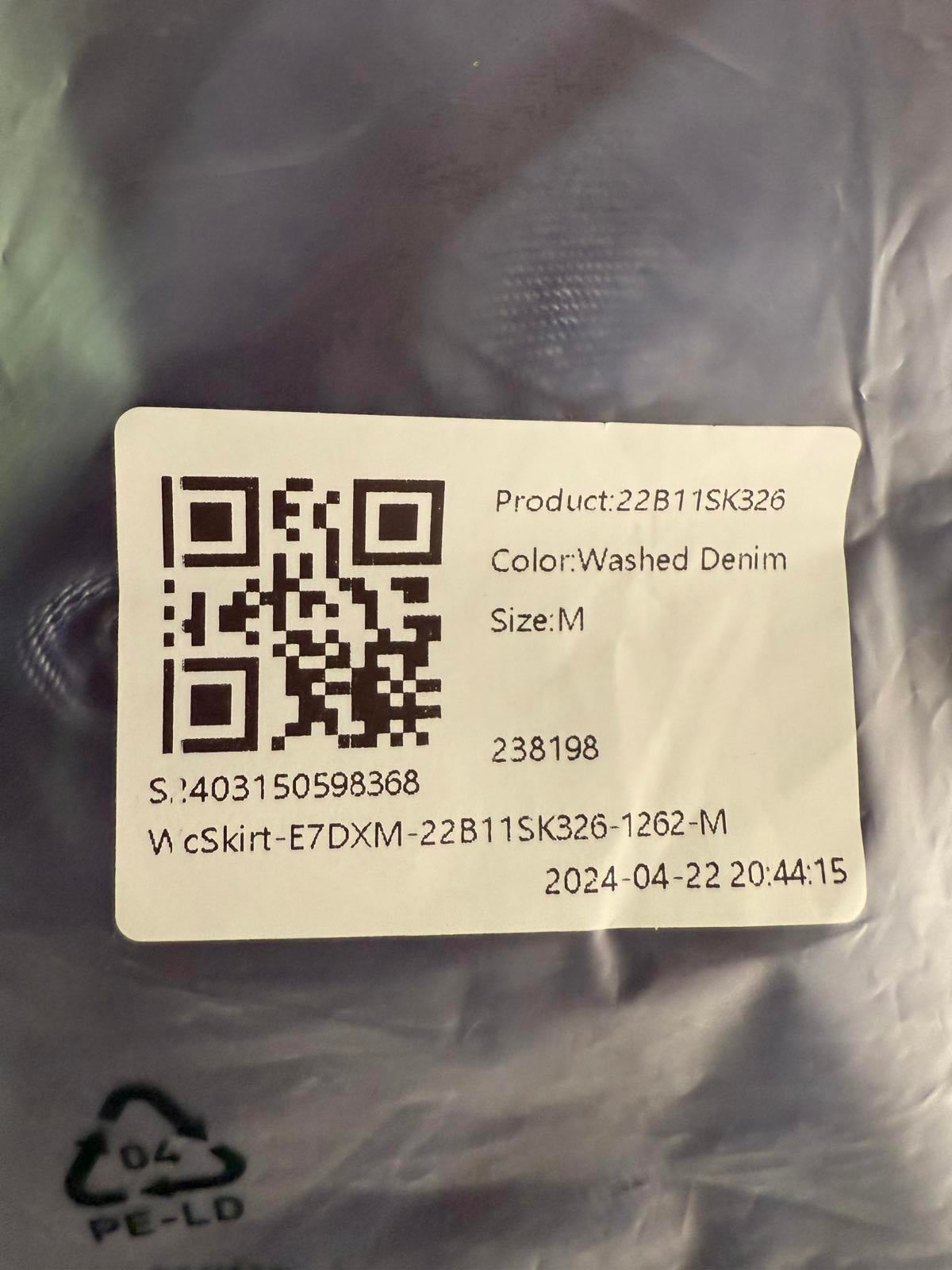 NWT Halara Flex High Waisted Bodycon Denim Mini Ruched Skirt Washed Denim M