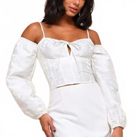 NWT Lulu's White Off-Shoulder Blouse Size XL
