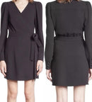 The Kooples Black Wrap Dress US Size Small, FR 1 NWT