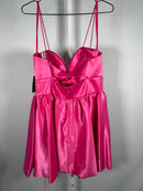 NWT Leena 2 for Mac Duggal 49616 Fuchsia Bow Front Bubble Hem Mini Dress Size 10