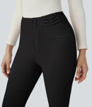 NWT Halara Flex™ High Waisted Decorative Pocket Skinny Work Pants Black Size XS