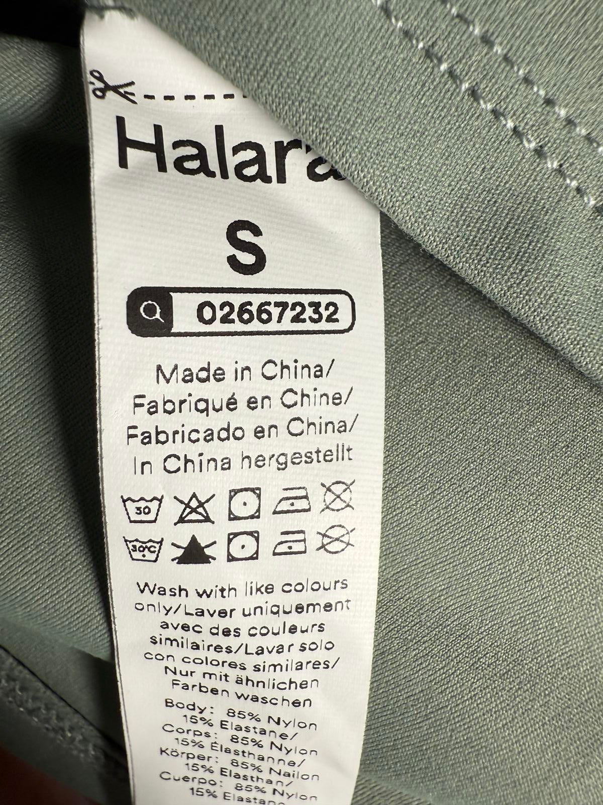 NWT Halara Boat Neck Cap Sleeve Cropped Casual T-Shirt-UPF50+ Asparagus S