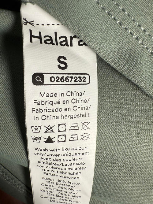 NWT Halara Boat Neck Cap Sleeve Cropped Casual T-Shirt-UPF50+ Asparagus S