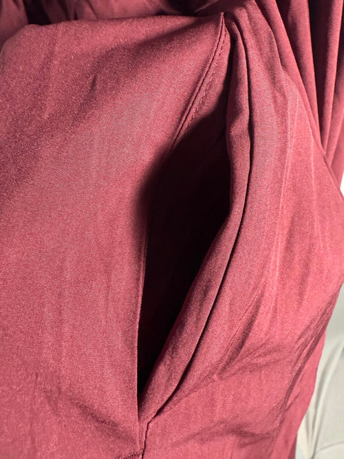 NWT Halara Adjustable Strap Backless Ruched Side Pocket Dress Amaranth M