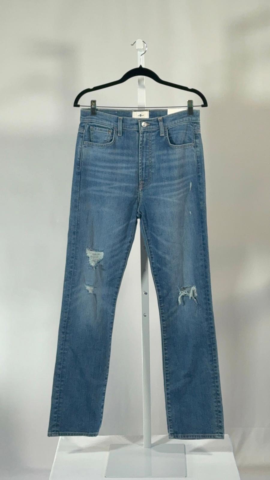 NWT 7 For All Mankind Easy Slim Women's Floral Detail Jeans Size 28