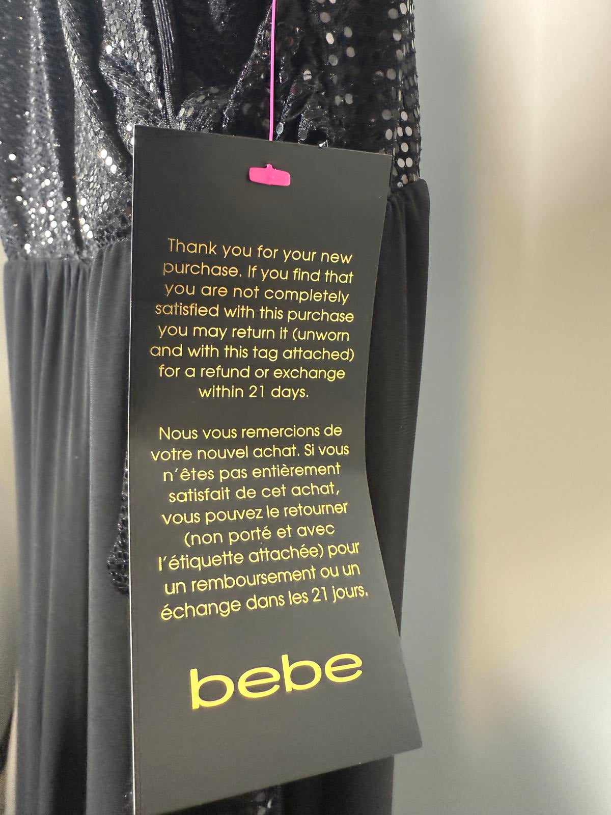 Bebe Disco Dot Wrap Tie Jumpsuit Size XXL NWT