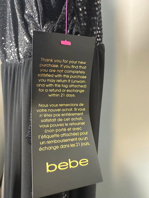 Bebe Disco Dot Wrap Tie Jumpsuit Size XXL NWT