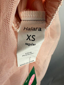 NWT Halara High Waisted Mesh Overlay Flowy Flare Midi Casual Skirt Cream Tan XS