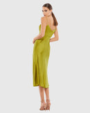 NWT Mac Duggal Apparel Chartreuse Spaghetti Strap Charmeuse Slip Dress Size 0