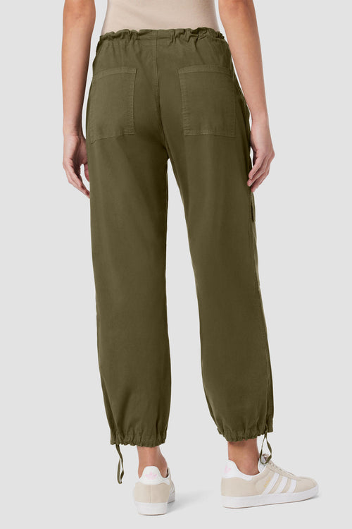 NWT Hudson Women's Drawstring Cargo Parachute Pants Green Size Medium