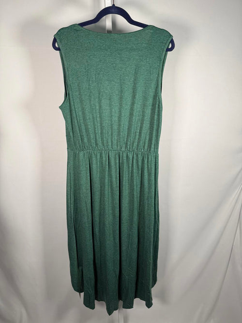 NWT Halara Deep V Neck Sleeveless High Low Flowy Midi Casual Dress Size - XL