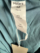 NWT Halara Breezeful High Waist Shirred Flowy Palazzo Casual Pants Stone Blue, M